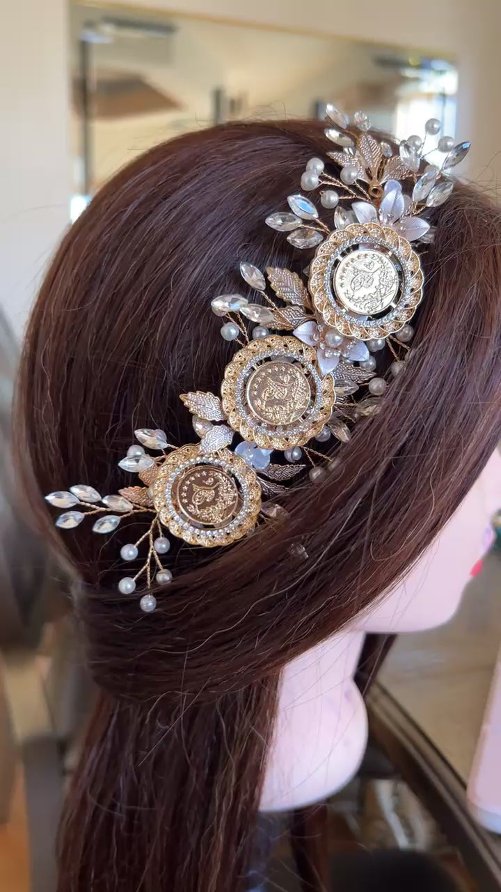 Tubas II three coins headpiece comb