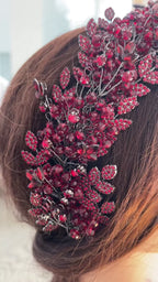 Tulkarm Burgundy beads and crystals headpiece