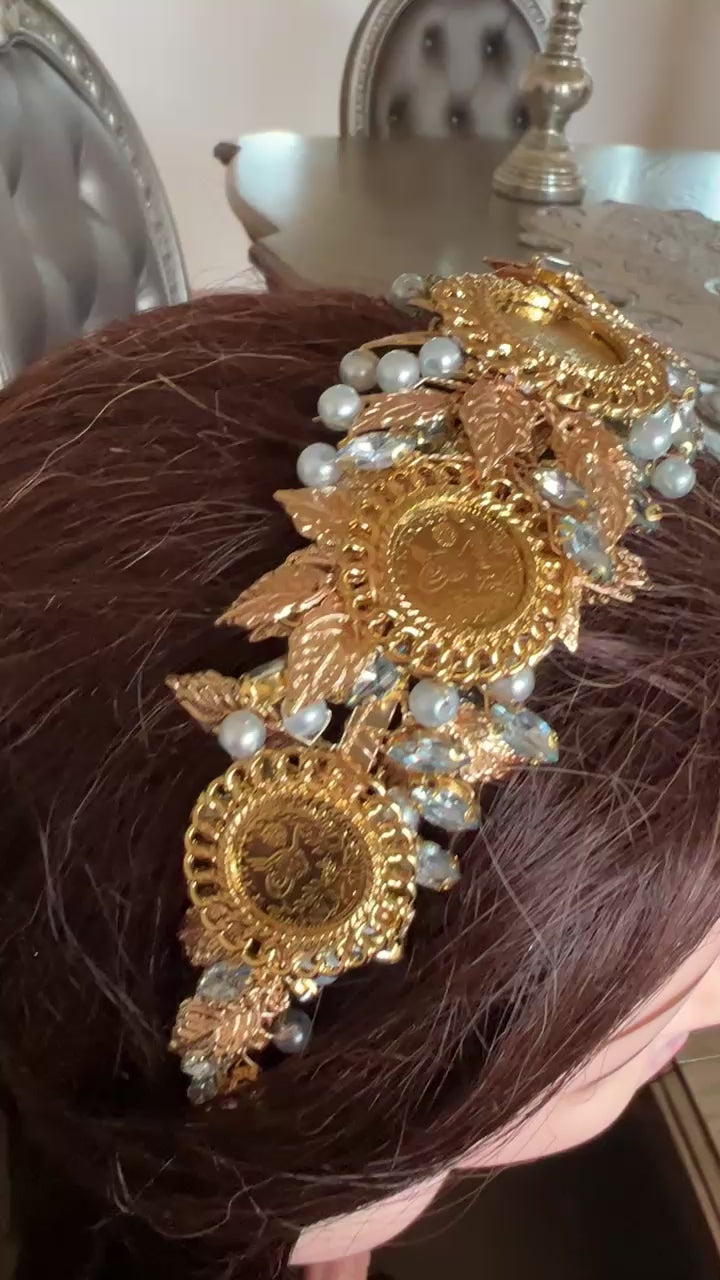 Suhayta II gold and turquoise five couns headband