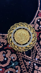 Ya'bad Gold Rhinestone Big coin brooch