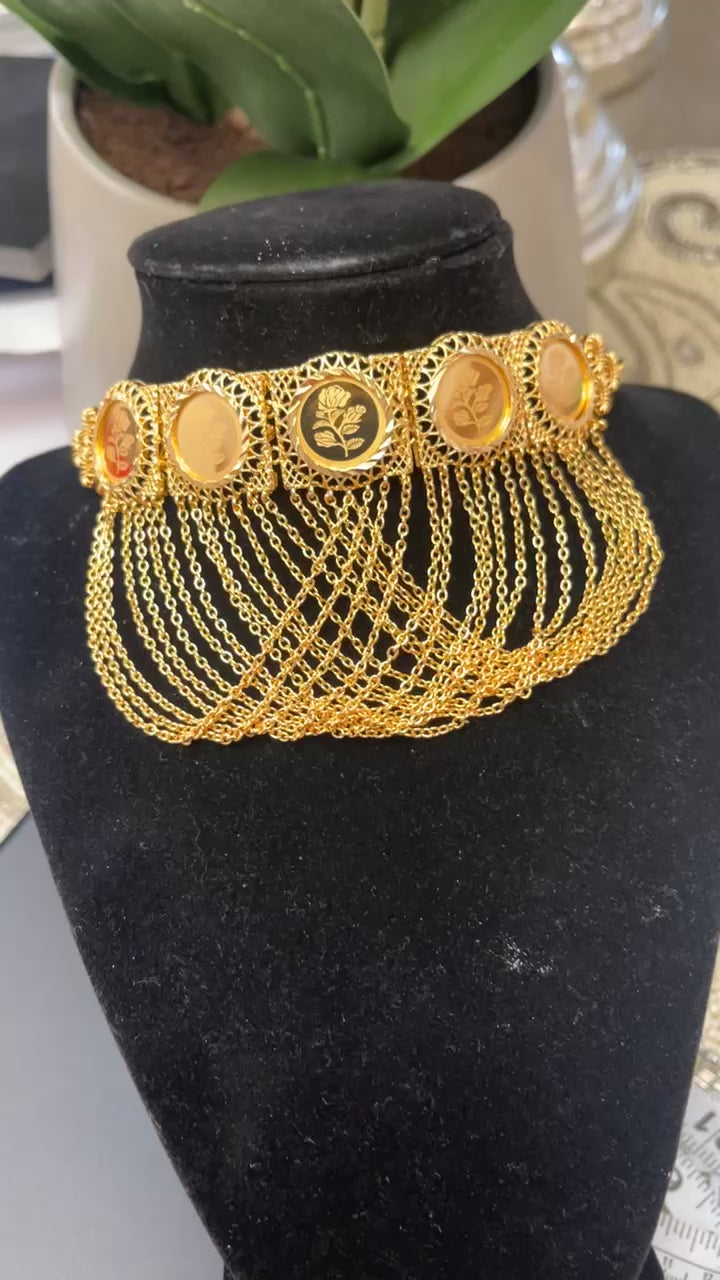 Ramla Gold Pleated Choker