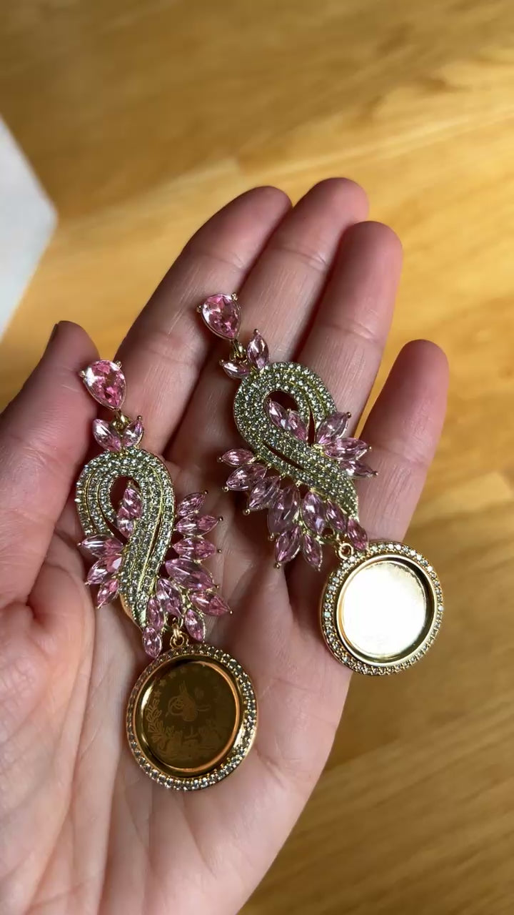 Al-Khadr Gold and pink coin earrings