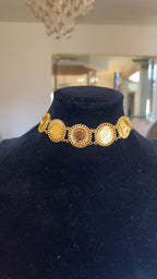 Gold II Coin Statement Choker Necklace