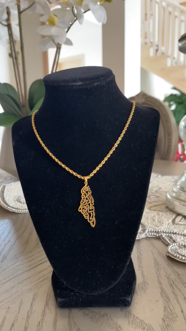 Palestine Map Necklace