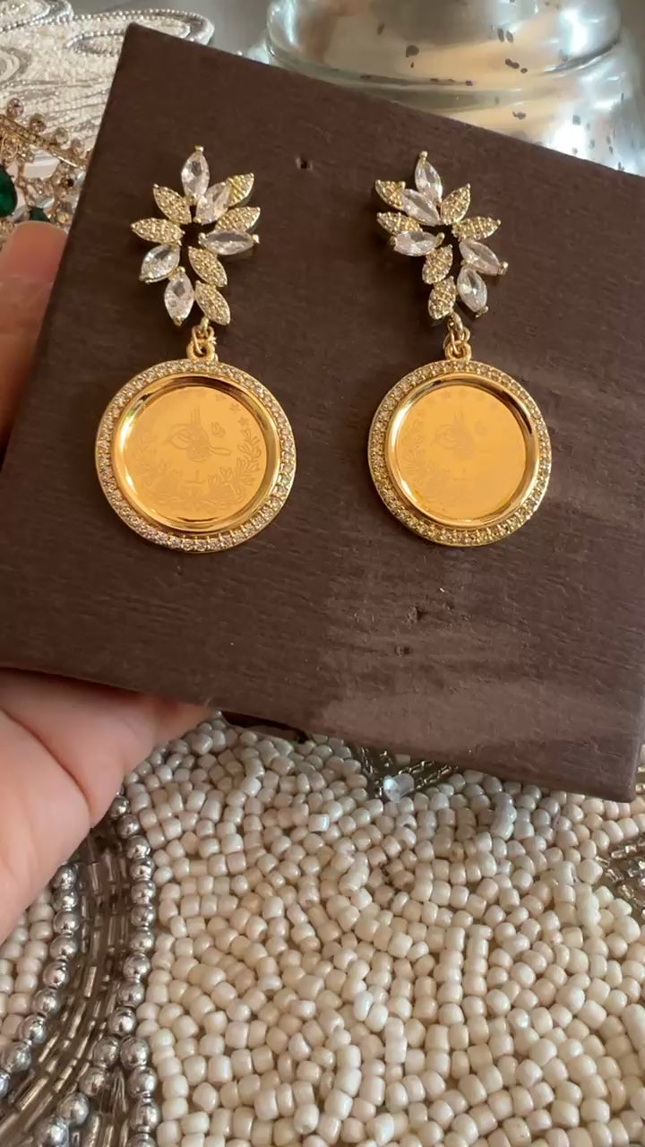 Yasur leaves and coins earrings