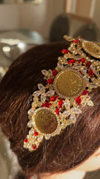 Masafer Yatta luxury five coin Gold-Red Headpiece/Crown