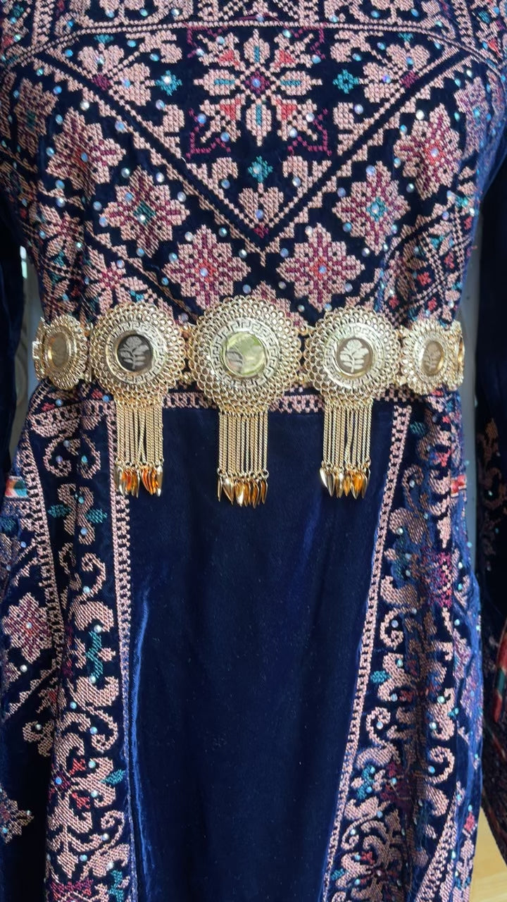 Turmussaya coins pleated gold belt