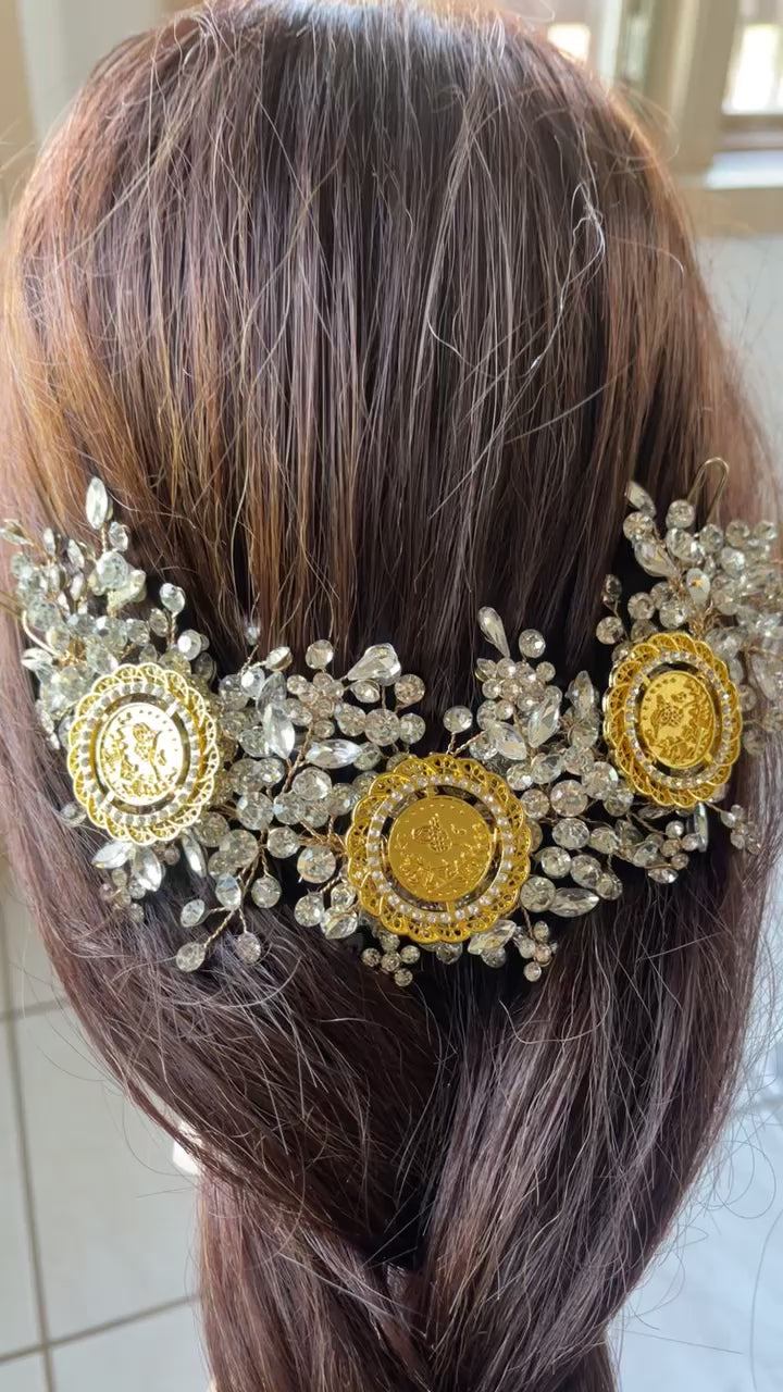 Bit Rema crystal three coins headpiece