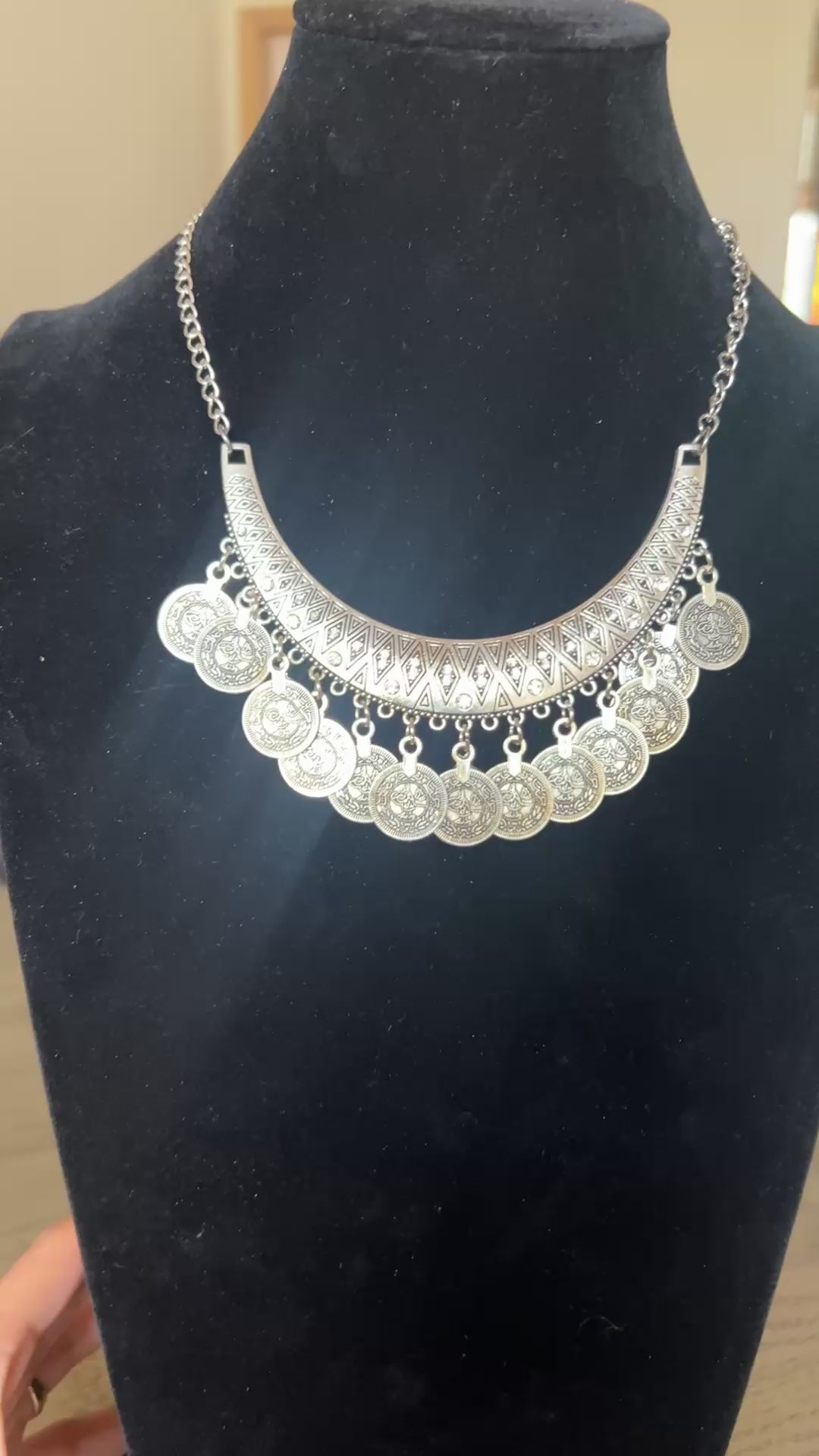 Palestinian Traditional Silver Coin Necklace