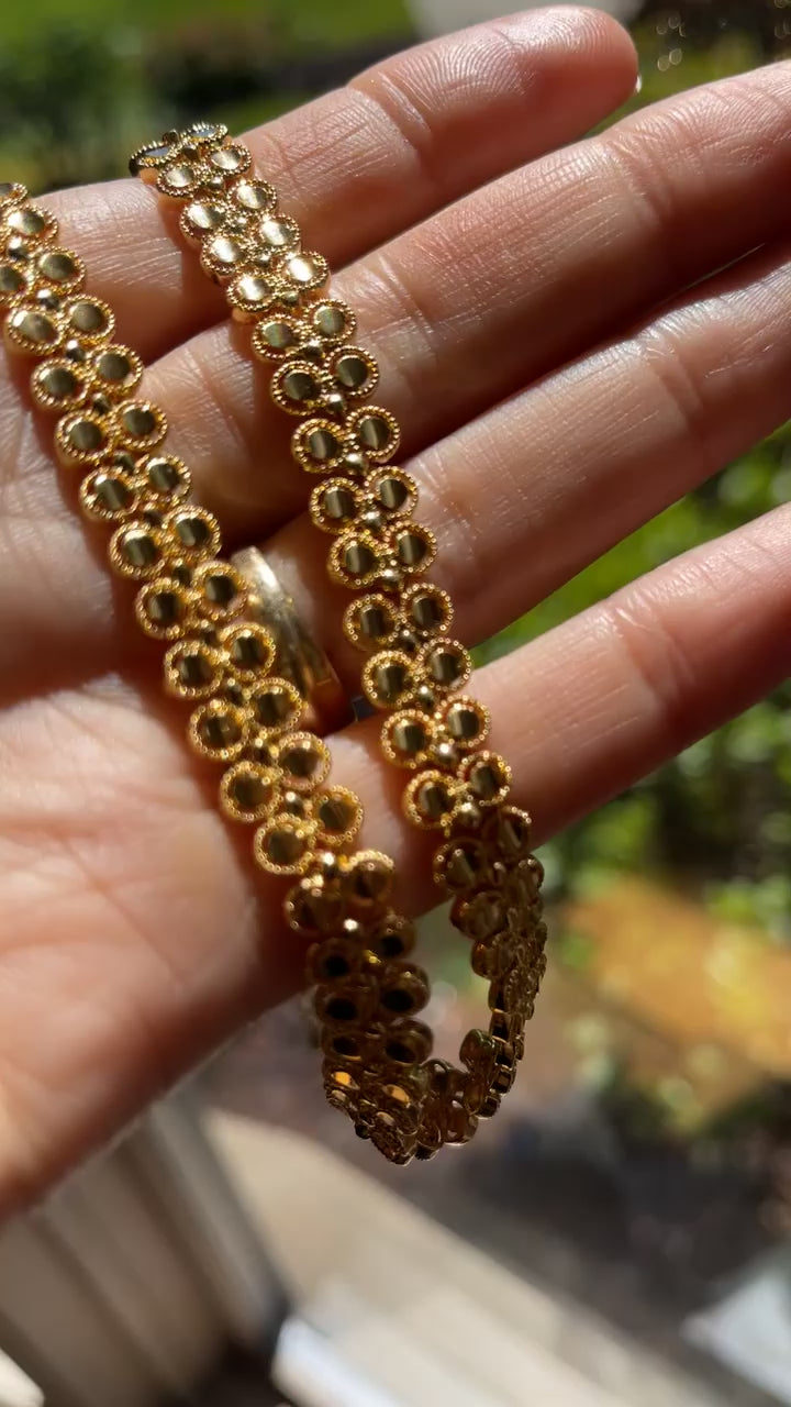 Hamama 24K Pleated Gold Necklace Set