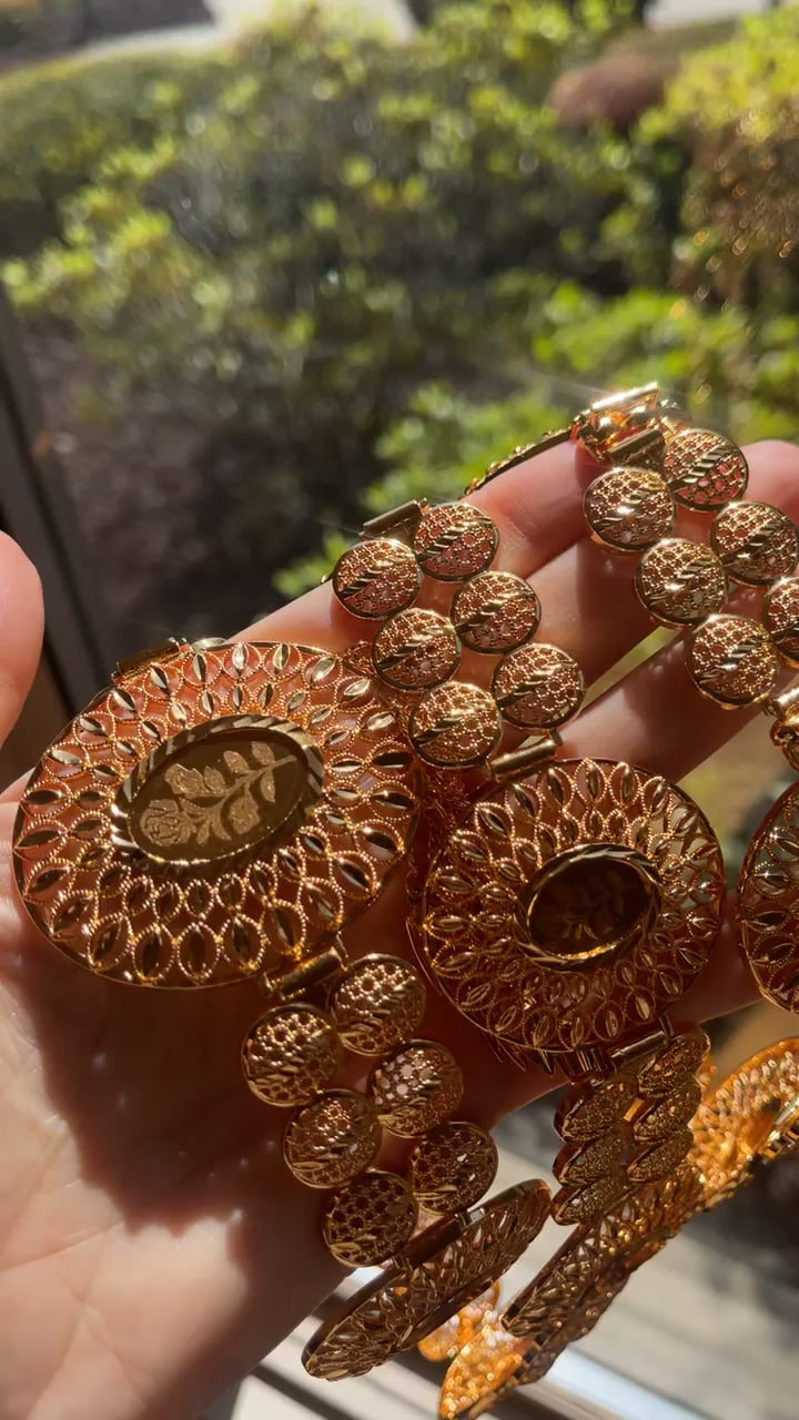 Jericho Pleated Gold Belt