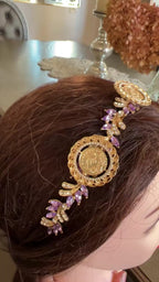 Hamama Purple three coins headband