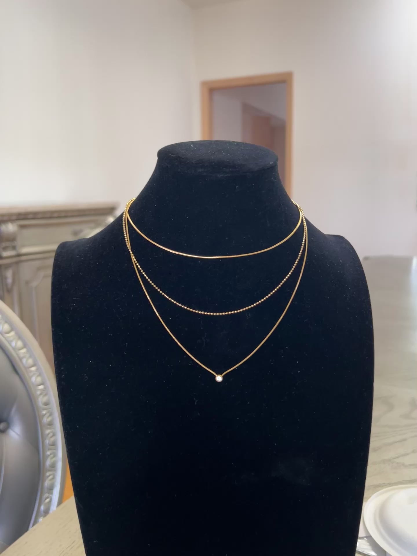 'Ayn al-'Asad 18K Gold Plated Stainless Steel Three-layer Necklace