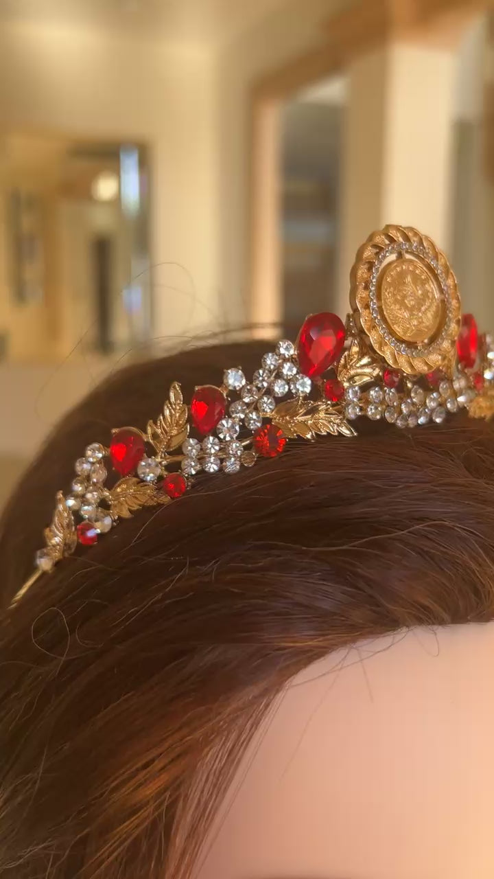 Dayr Tarif Gold and red tiara
