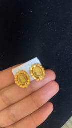 Husan 18K Gold Pleated studs earrings