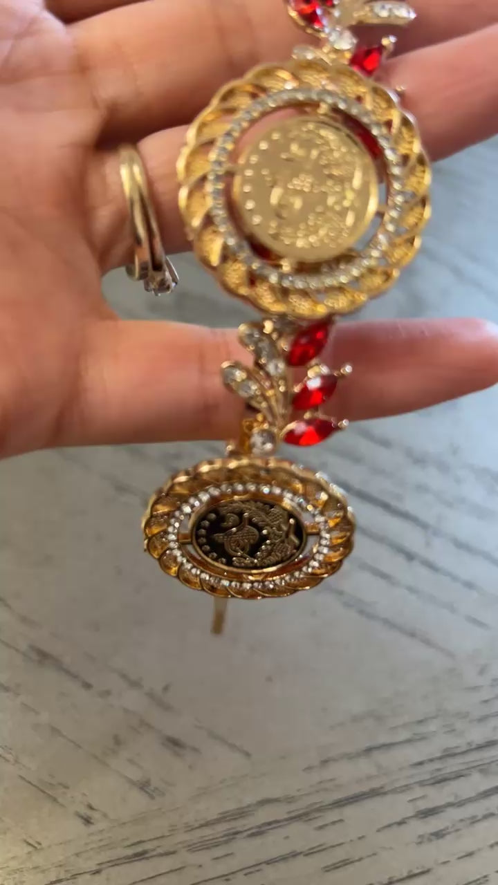 Hamama II five coins red and gold headband