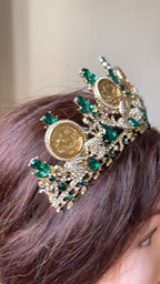 Beitunia Green and Gold liras tiara/crown