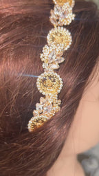Narjes nine coin and crystal headpiece