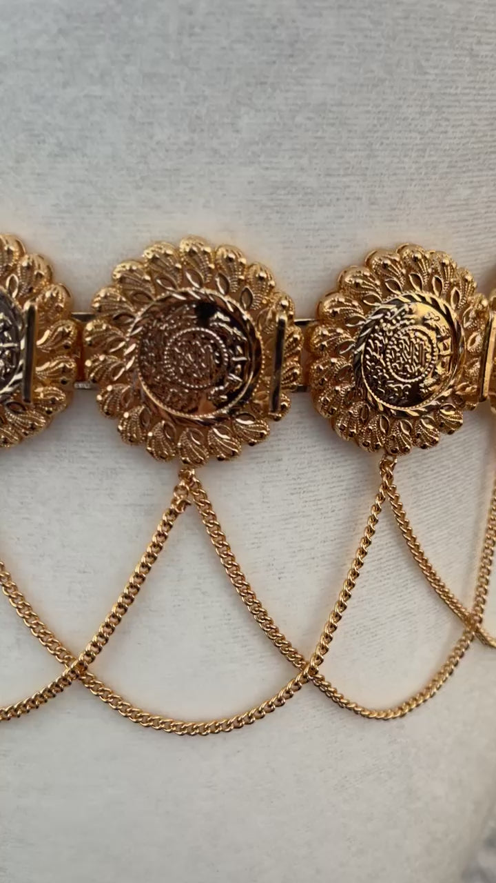Shefa-Amr 21K pleated gold belt