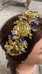 Ras Suneisil luxury Gold and blue headpiece
