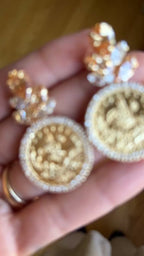 Masafer Yatta II honey / Gold luxury headpiece with matching earrings