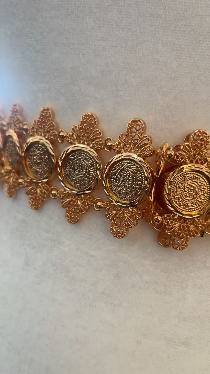 Dawayma 24K pleated gold belt