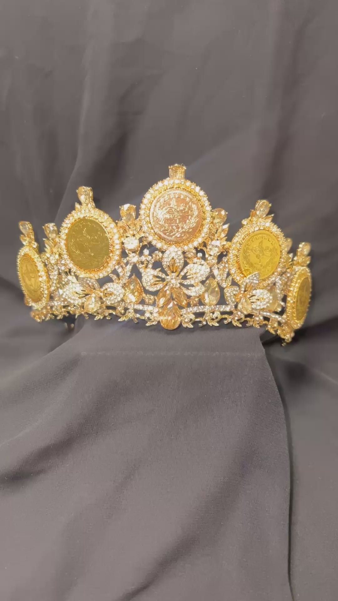 Suba luxurious Gold/Honey Coins Crown