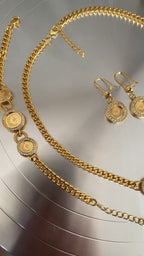 Tubas Gold lira coin jewelry set