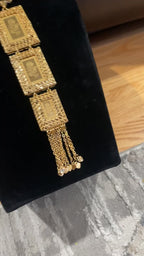 Qabatya Pleated Gold Necklace