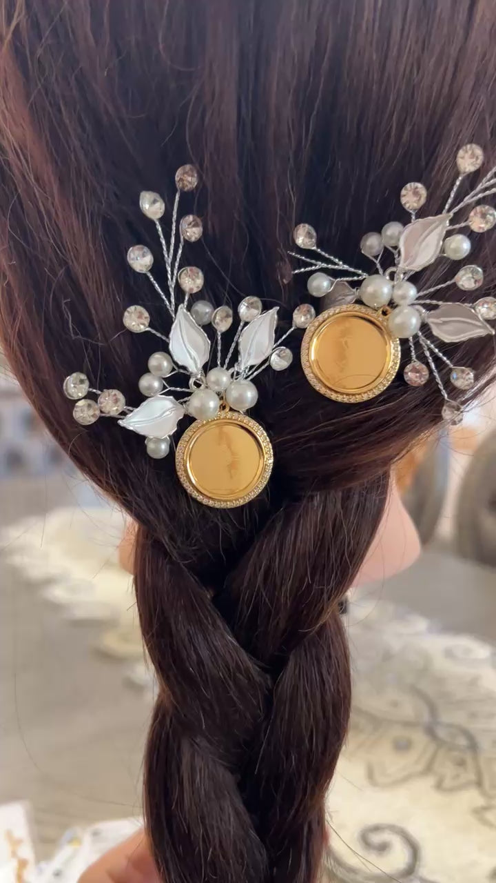 Arab Zubeid Two Pcs silver and gold hairpin