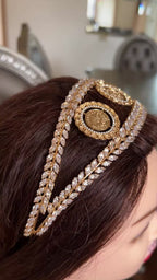 Seida three coins Gold and crystal headband