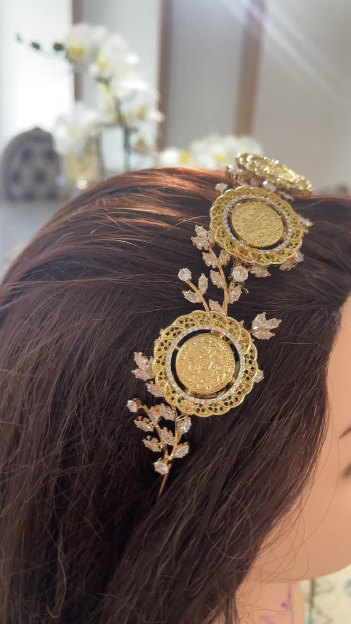 Betlaham five coins gold headband