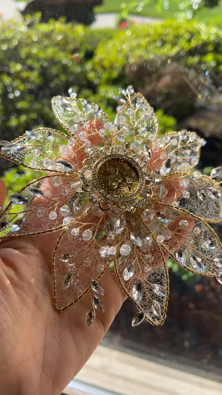 Bayt Daras flower - coin hair clip