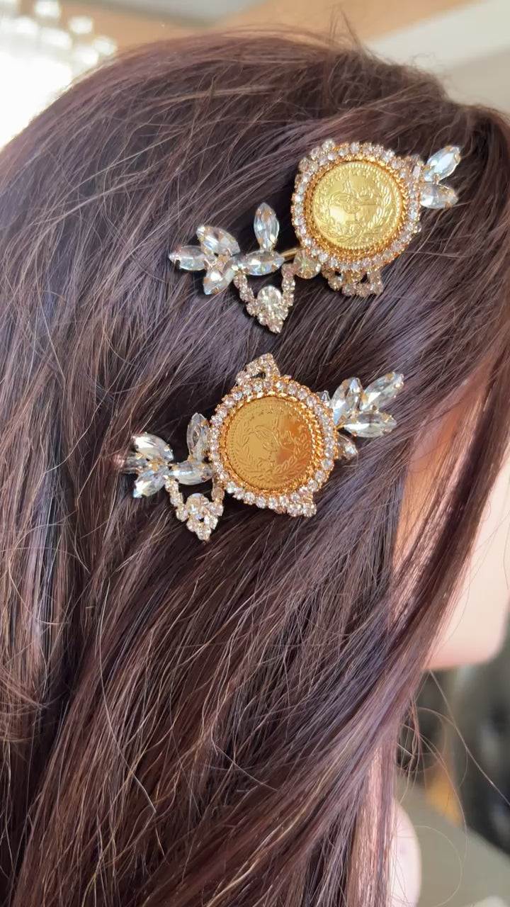 Sanjal two pieces coin hair clip