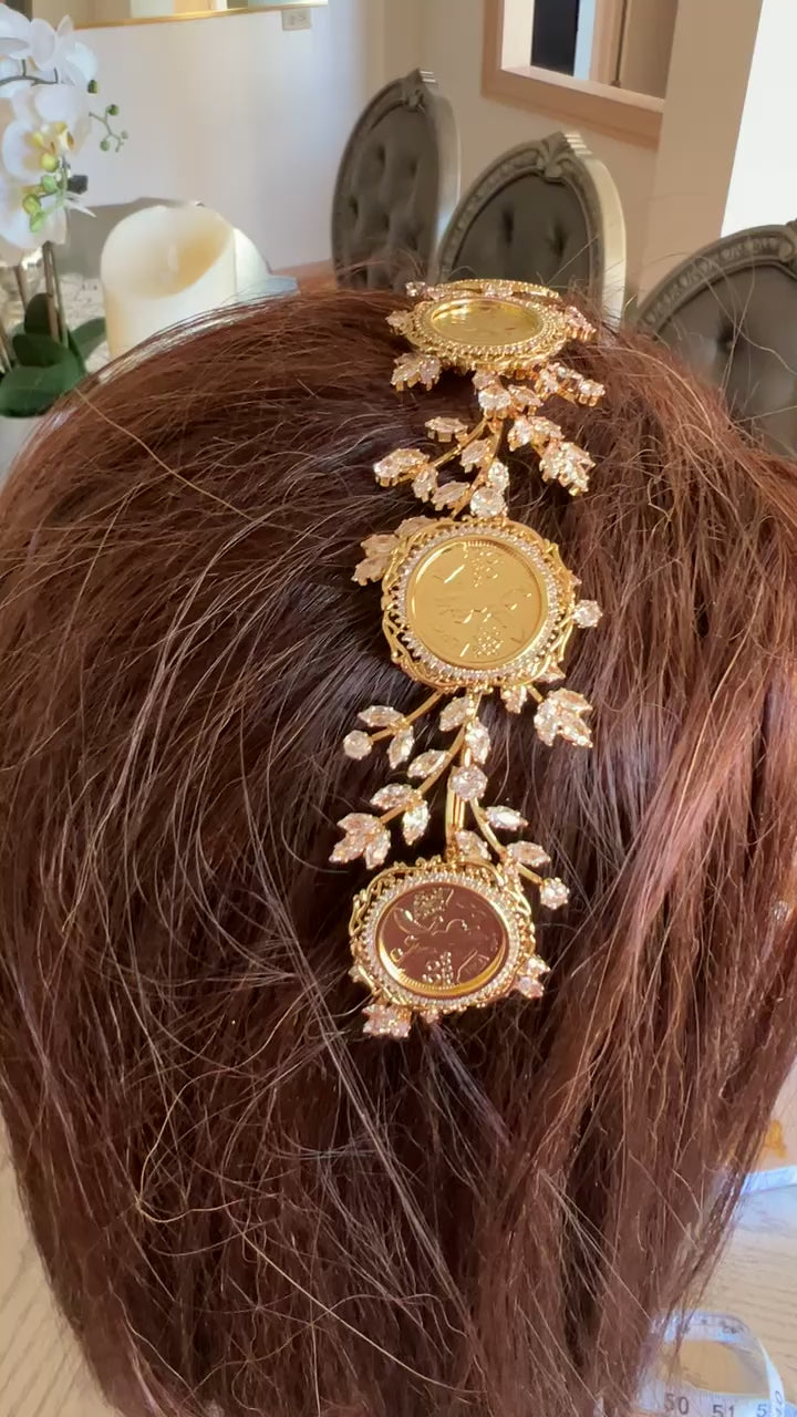 Nablus II five mini 50 Pesos gold and crystal headband