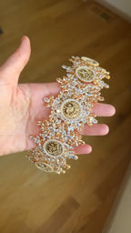 Masafer Yatta II honey / Gold luxury headpiece with matching earrings