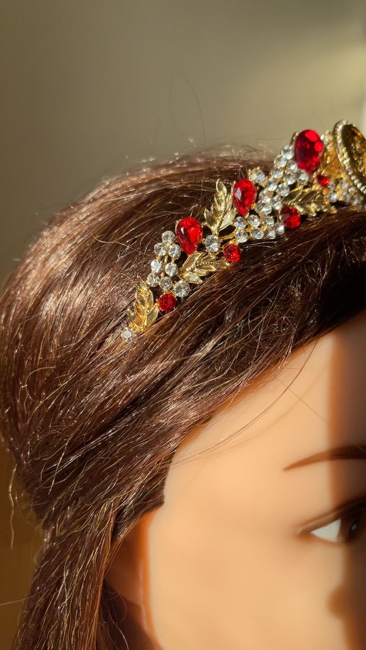 Dayr Tarif Gold and red tiara