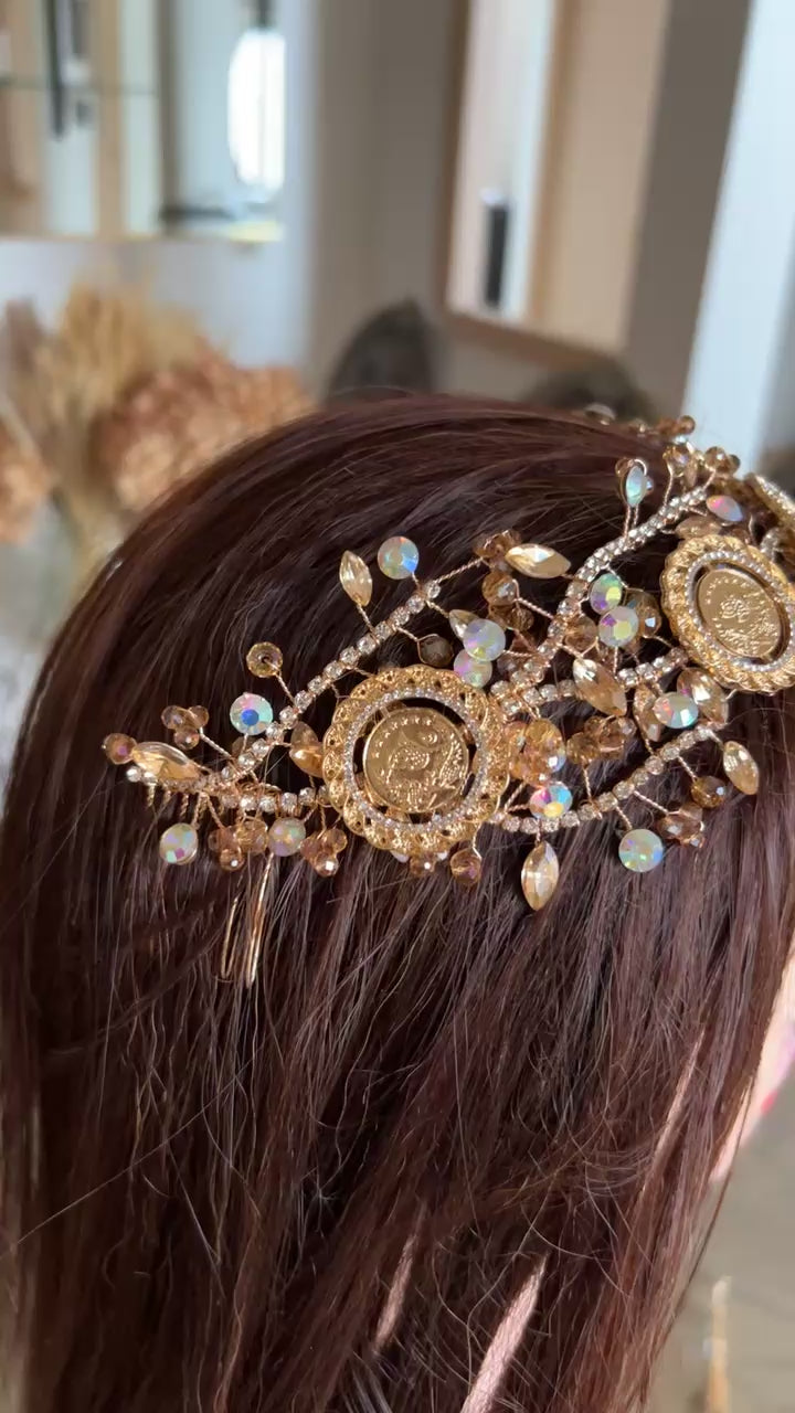 Yafa II five coins comb headpiece