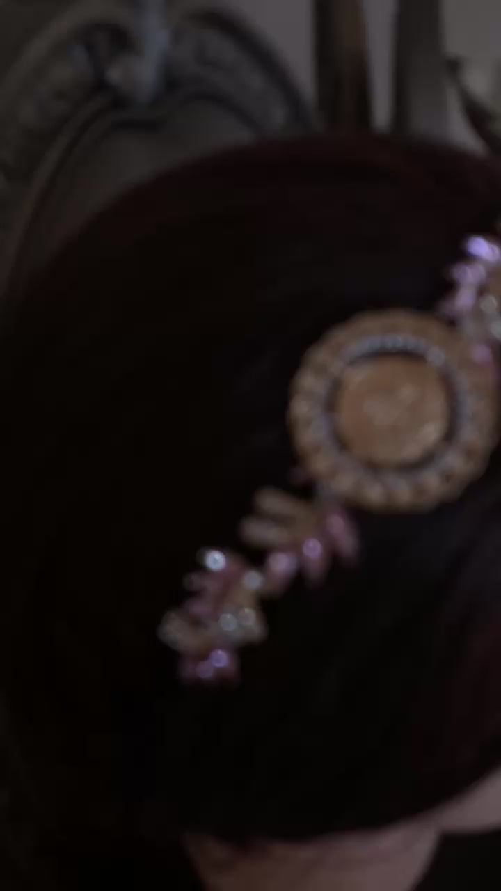 Hamama three coins pink and gold headband