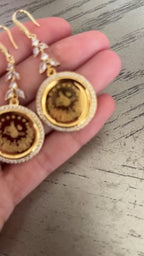 Turmussaya II crystal and coin earrings