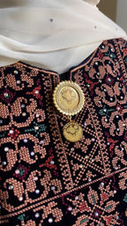 Ad-Deirat Brooch Pin Gold Pleated