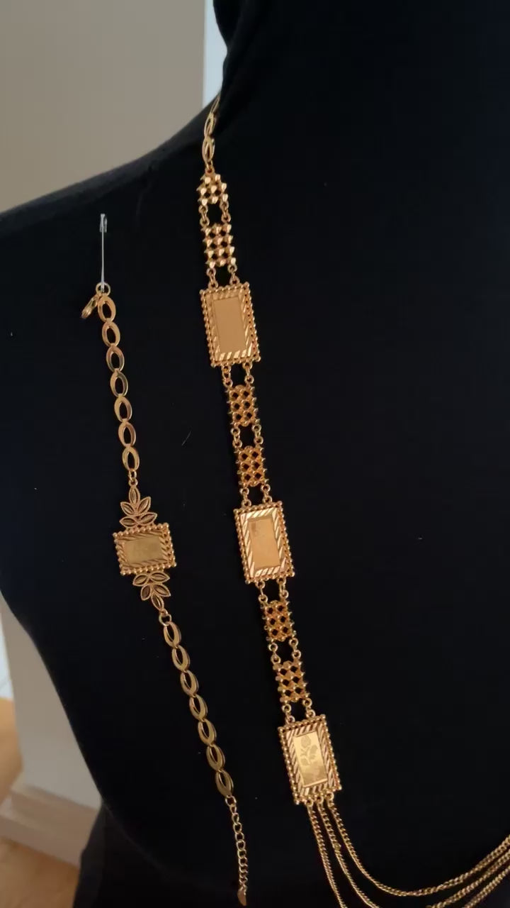 Sanjil 21K Pleated Gold Set