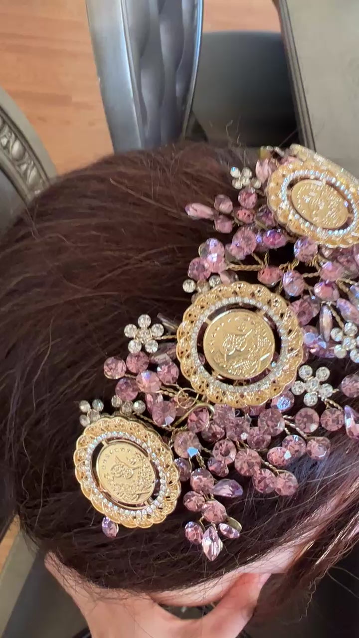 Surif II five coins purple headpiece