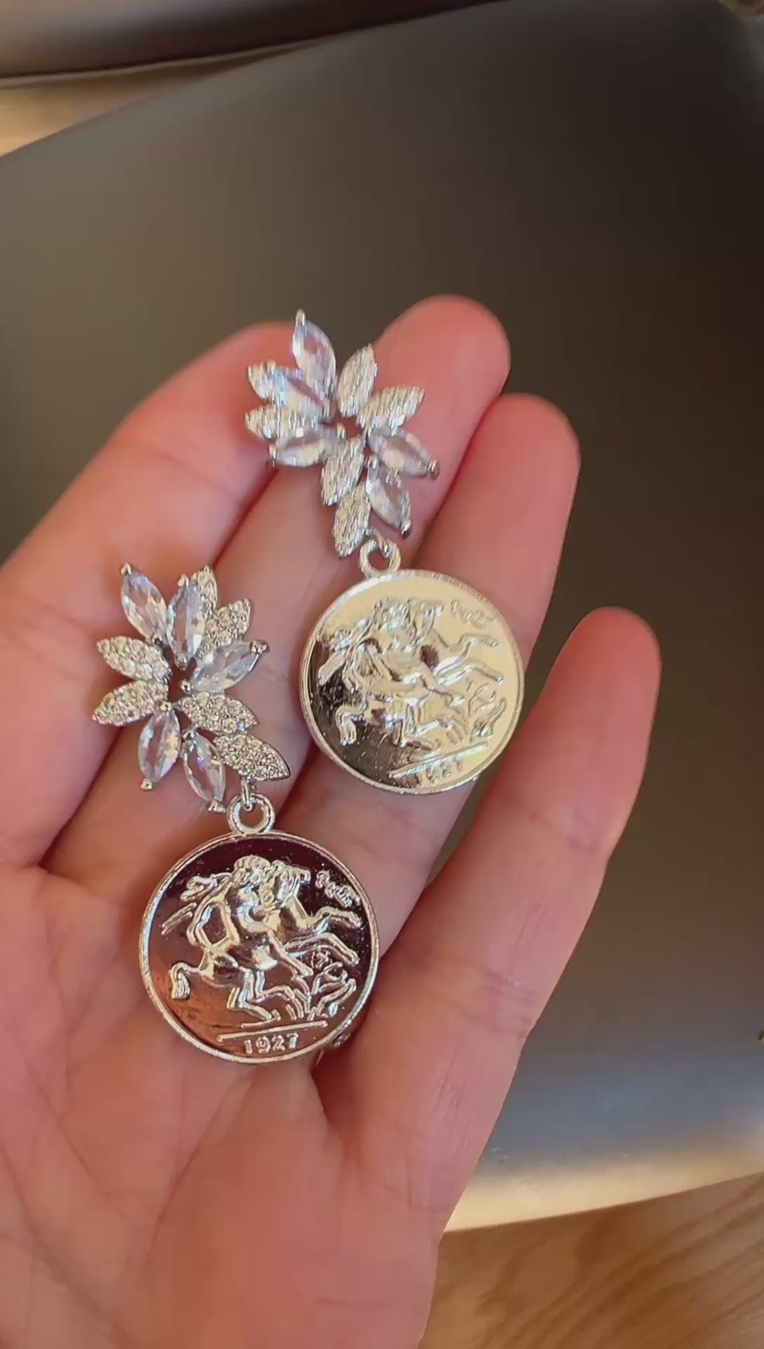 Surif silver coin earrings