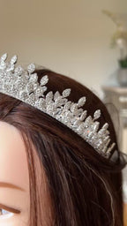 Kafr Sumei silver zircon stone wedding tiara