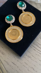 Bayt Remi Golden Green coin earrings
