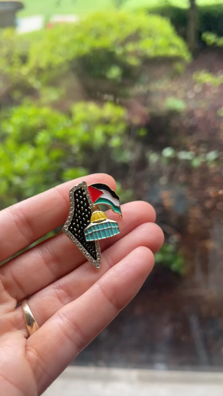 Ali Palestine Map and flag pin