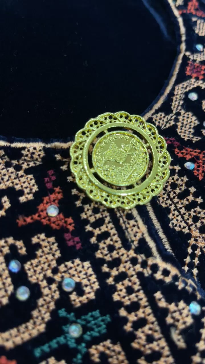 Rammun Mini lira coin Brooch