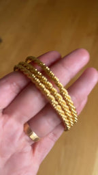 Sanjal 18k pleated 3pcs bangles (60mm)