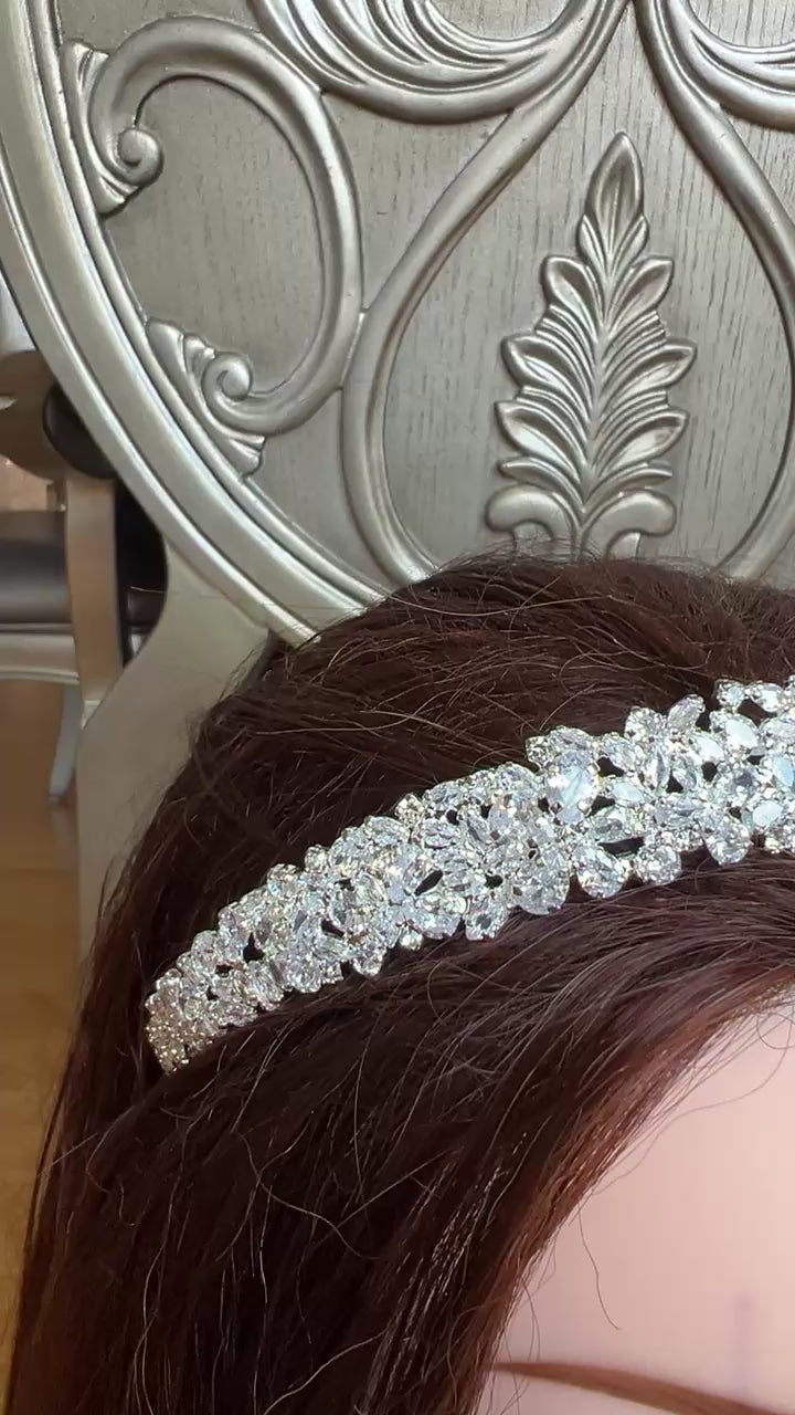 Bir~Zeit Zircon Stone Bridal Crown